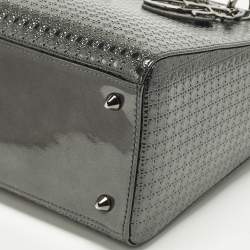 مملوكة مسبقًا Dior Lady Dior Medium Metallic Dark Grey Microcannage Leather Tote