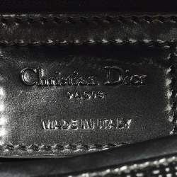 مملوكة مسبقًا Dior Lady Dior Medium Metallic Dark Grey Microcannage Leather Tote