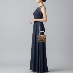 Pre Owned حقيبة يد ديور ليدي ديور ميني جلد سحلية أومبريه زرقاء