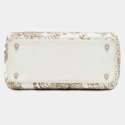 Pre Owned Dior Beige Medium Calfskin Embroidered Astrology Lady Dior