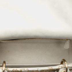 Pre Owned Dior Beige Medium Calfskin Embroidered Astrology Lady Dior