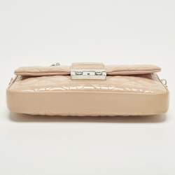 Pre Owned حقيبة كلتش ديور ميس ديور برومنيد جلد كاناج لامع سلسلة بيج