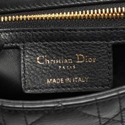 Pre Owned Dior Caro Black Small Cannage Leather Shoulder Bag