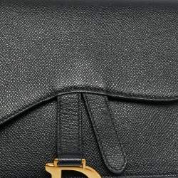 Pre Owned حقيبة فلاب سوداء جلد سرج ديور كروس بودي