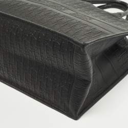 مملوكة مسبقًا حقيبة يد توتس ديور بوك كبيرة جلد منقوش باللون الأسود أوبليك