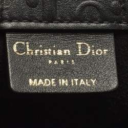 مملوكة مسبقًا حقيبة يد توتس ديور بوك كبيرة جلد منقوش باللون الأسود أوبليك