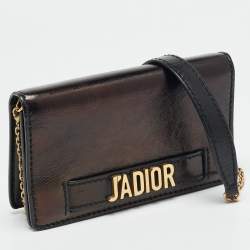 Pre Owned Dior J'Adior Chain Mini Black Leather Shoulder Bag