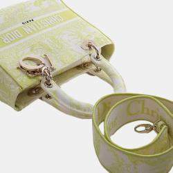 مملوكة مسبقًا Dior Yellow Medium Embroidered Canvas Toile de Jouy Soleil Lady D Lite