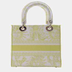 مملوكة مسبقًا Dior Yellow Medium Embroidered Canvas Toile de Jouy Soleil Lady D Lite
