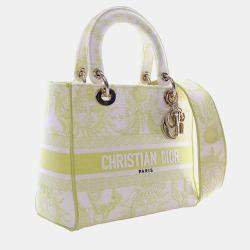 مملوكة مسبقًا Dior Yellow Medium Embroidered Canvas Toile de Jouy Soleil Lady D Lite
