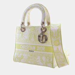 مملوكة مسبقًا Dior Yellow Medium Embroidered Canvas Toile de Jouy Soleil Lady D Lite