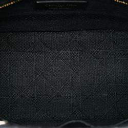 مملوكة مسبقًا Dior Black Medium Canvas Cannage Lady D Lite