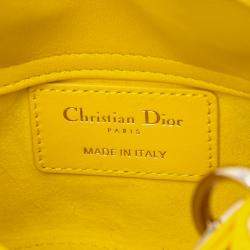 مملوكة مسبقًا Dior Yellow Micro Lambskin Cannage Lady Dior