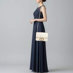 Pre Owned حقيبة كتف ديور 30 مونتين جلد كريمي