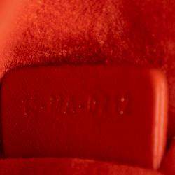 Pre Owned حقيبة يد ديور "ليدي ديور" نقش كاناج مايكرو جلد حمل برتقالي