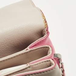 Pre Owned حقيبة كتف ديور ديورلينج صغيرة جلد بيج فاتح/وردي