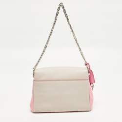 Pre Owned حقيبة كتف ديور ديورلينج صغيرة جلد بيج فاتح/وردي