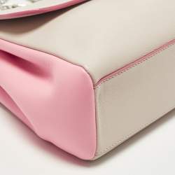 Pre Owned حقيبة كتف ديور ديورلينج صغيرة جلد بيج فاتح/وردي