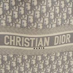 Pre Owned Dior Grey Oblique Canvas Large Book Tote