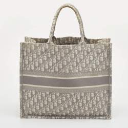 Pre Owned Dior Grey Oblique Canvas Large Book Tote