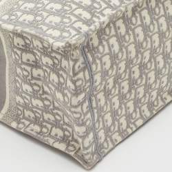 Pre Owned Dior Grey Oblique Canvas Large Book Tote