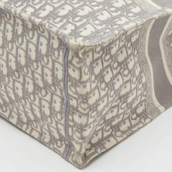 Pre Owned Dior Grey Oblique Canvas Large Book Tote