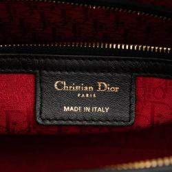 Pre Owned حقيبة ديور ليدي ديور كبيرة جلد خروف أسود كاناج