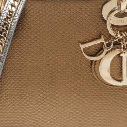 مملوكة مسبقًا Dior Lady Dior Mini Metallic Karung Leather Tote