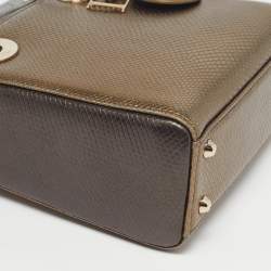 مملوكة مسبقًا Dior Lady Dior Mini Metallic Karung Leather Tote