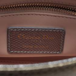 مملوكة مسبقًا Dior Lady Dior Mini Metallic Karung Leather Tote