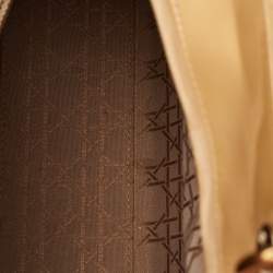 Pre Owned Dior Lady Dior Large Beige Cannage Patent Leather Tote