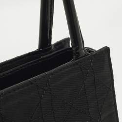 Pre Owned Dior Black Cannage Nylon and Leather Tote