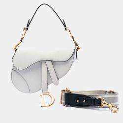 مملوكة مسبقًا حقيبة ديور سادل جلد عجل محبب صغيرة بيضاء