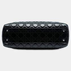 Pre Owned حقيبة تسوق ديور ليدي ديور سوفت كاناج براءات كبيرة سوداء