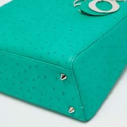 Pre Owned حقيبة يد توتس ديور ليدي ديور متوسطة جلد كاناج لامع أسود