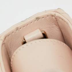 Pre Owned حقيبة يد ديور ليدي دي جوي متوسطة جلد كاناج زهري فاتح