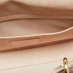 Pre Owned حقيبة يد ديور ليدي دي جوي متوسطة جلد كاناج زهري فاتح