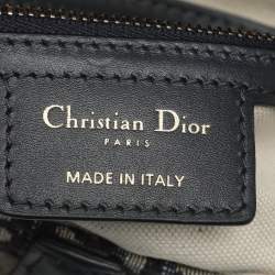 Pre Owned Dior Saddle Navy Blue Oblique Canvas Shoulder Bag