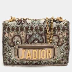 Pre Owned حقيبة كتف ديور "جاديو" جلد رمادي متوسطة الحجم