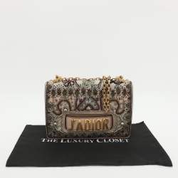 Pre Owned Dior J'Adior Medium Multicolor Leather and Mesh Embellished Shoulder Bag