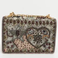 Pre Owned Dior J'Adior Medium Multicolor Leather and Mesh Embellished Shoulder Bag