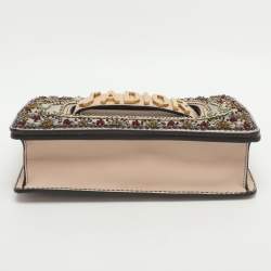 Pre Owned Dior J'Adior Medium Multicolor Leather and Mesh Embellished Shoulder Bag