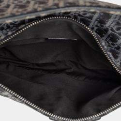 Pre Owned Dior Black Oblique Canvas Saddle Crossbody