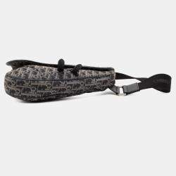 Pre Owned Dior Black Oblique Canvas Saddle Crossbody