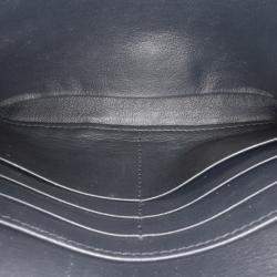 Pre Owned Dior Blue Oblique Canvas Saddle Wallet On Chain