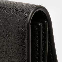 Pre Owned Dior Black Goatskin Saddle Long Wallet