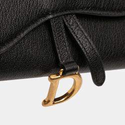 Pre Owned Dior Black Goatskin Saddle Long Wallet