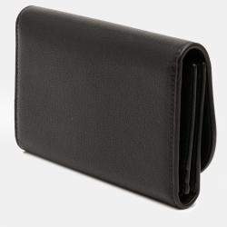 Pre Owned Dior Black Goatskin Saddle Long Wallet