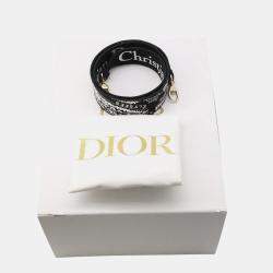 Pre Owned حقيبة ديور ليدي دي لايت قماش أسود/أبيض حجم متوسط