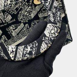 Pre Owned حقيبة ديور ليدي دي لايت قماش أسود/أبيض حجم متوسط